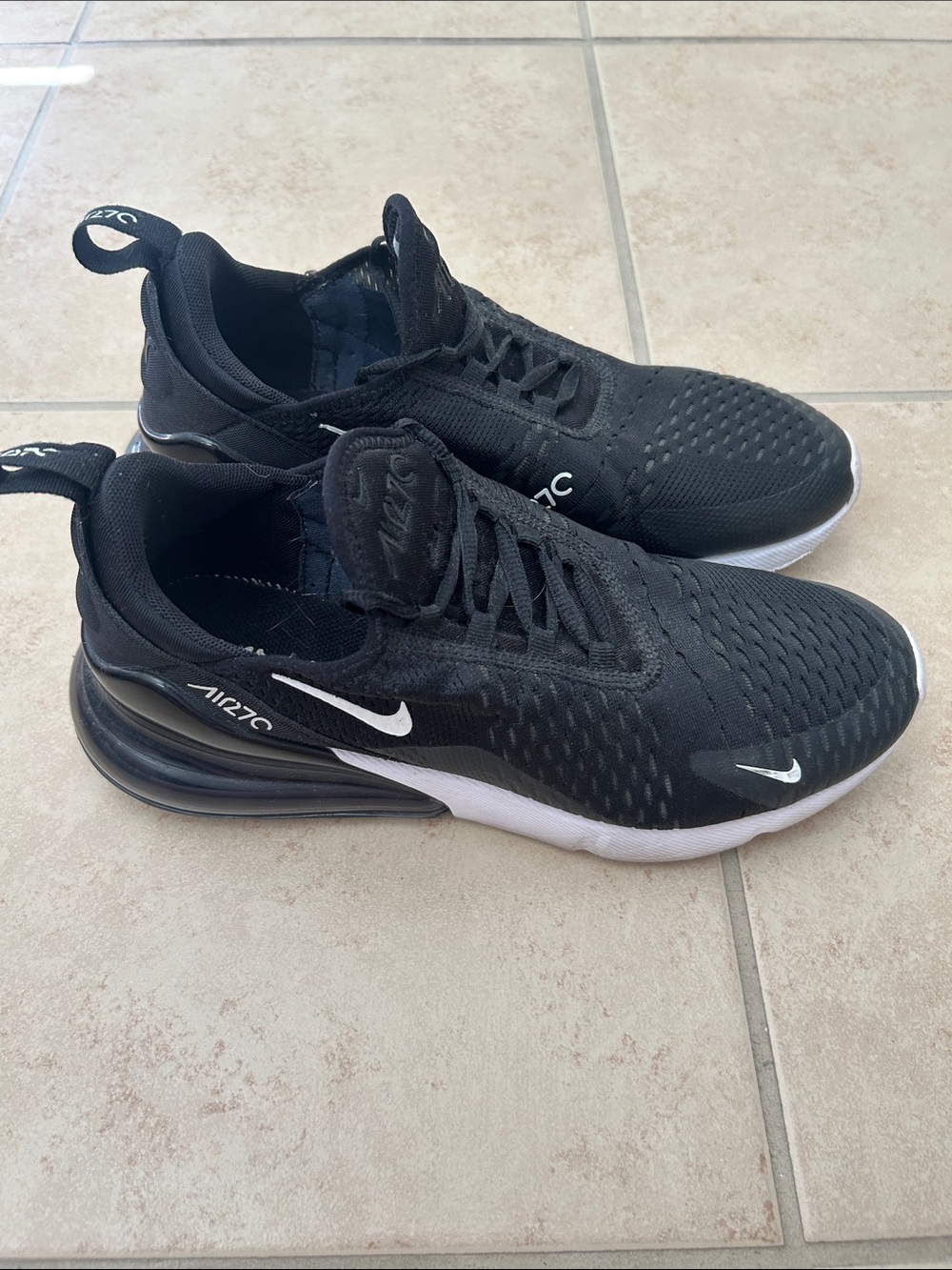 Nike Air Max 270 Men's Black with White Accents Sneakers